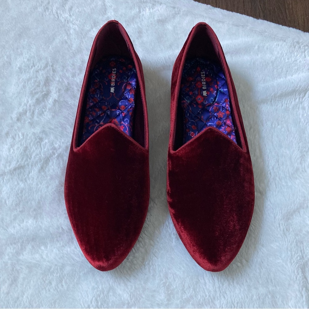 Birdies Heron garnet red velvet flats women’s size 9